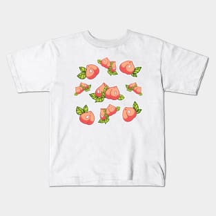 Cute peachy pattern with some peaches Kids T-Shirt